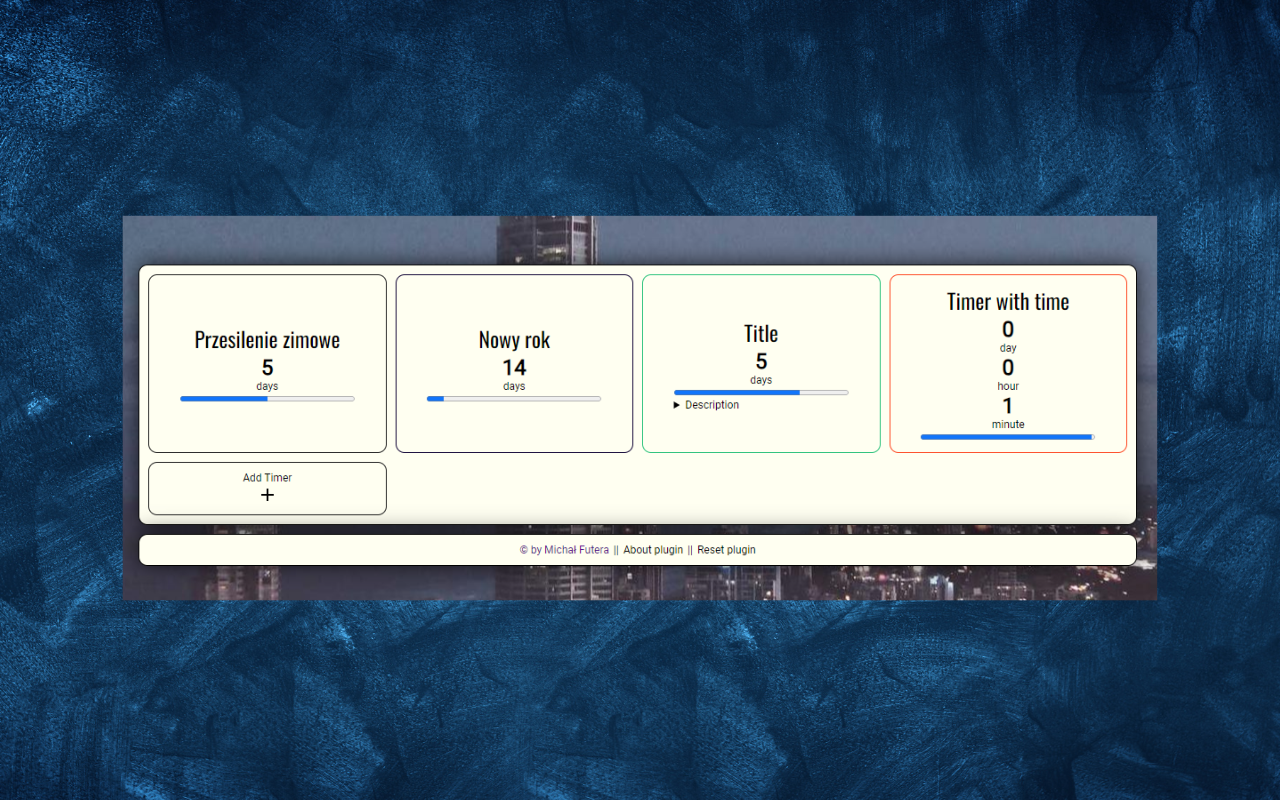 Timer management with reorder