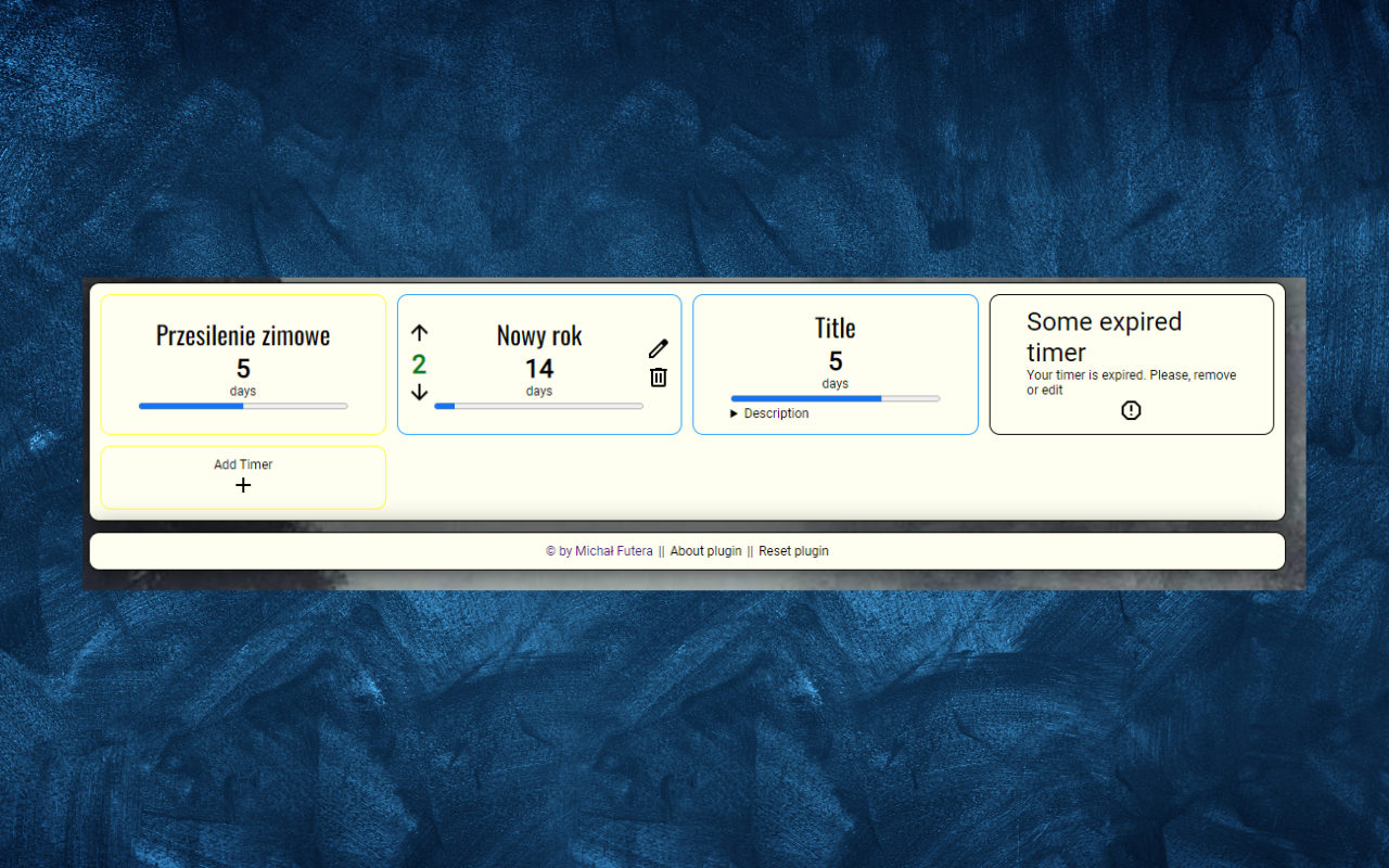 Multiple countdown timers overview